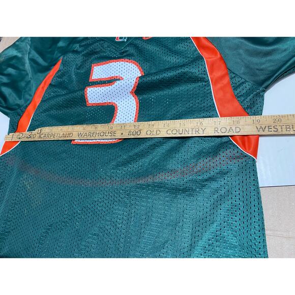 University of Miami Hurricanes #3 Jersey Nike Size Large Green Orange White - Picture 5 of 9
